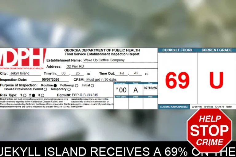 Wake Up Coffee Company in Jekyll Island receives a 69% on their recent health inspection mugshot – Glynn County , Georgia Wake Up Coffee Company in Jekyll Island receives a 69% on their recent health inspection