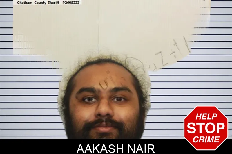 Aakash Nair mugshot – Chatham County , Georgia Aakash Nair mugshot